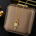 Crystal Lock & Key Necklace
