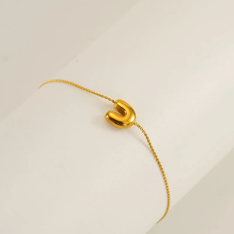 Dainty Bubble Initial Bracelets