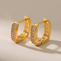 18k Sparkle Square Earrings