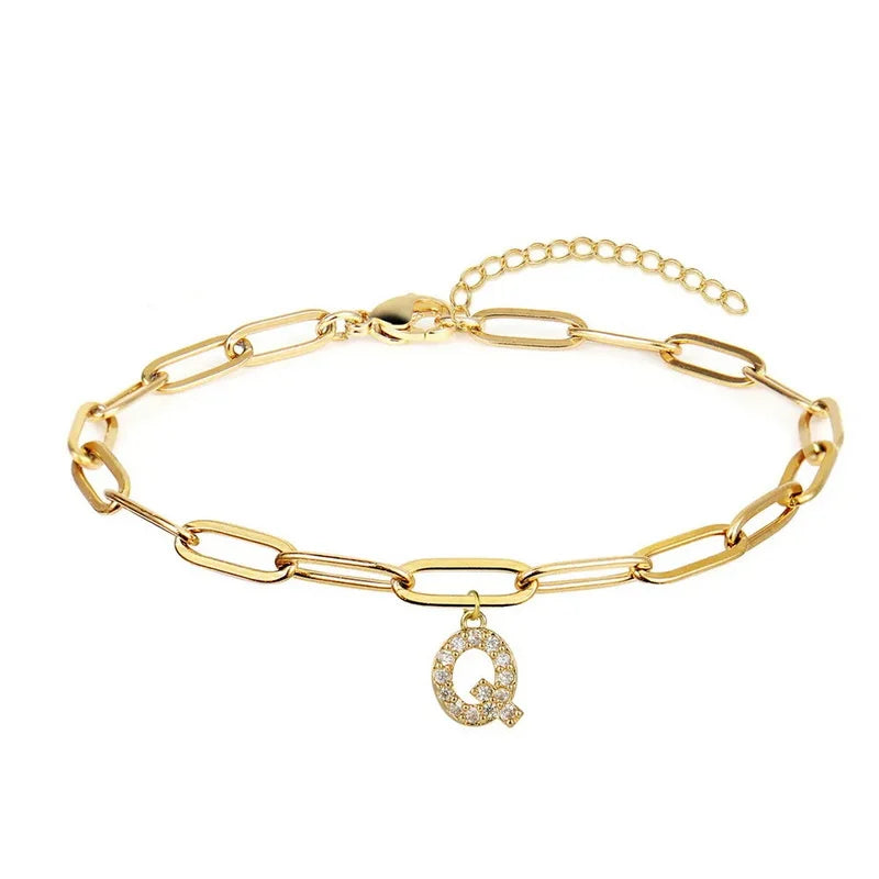 Paperclip Initial Bracelet