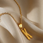Old Gothic Initial Necklace