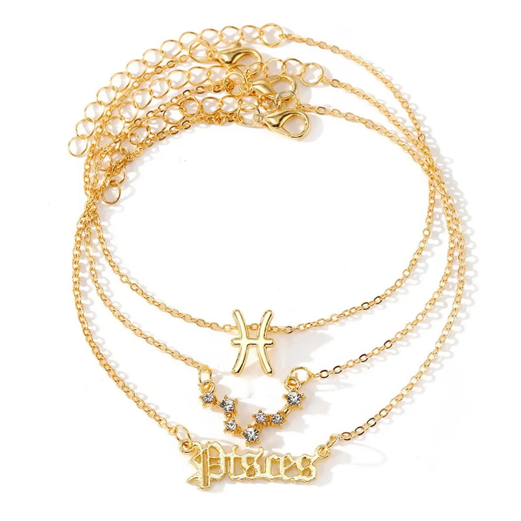 3PC Zodiac Anklets