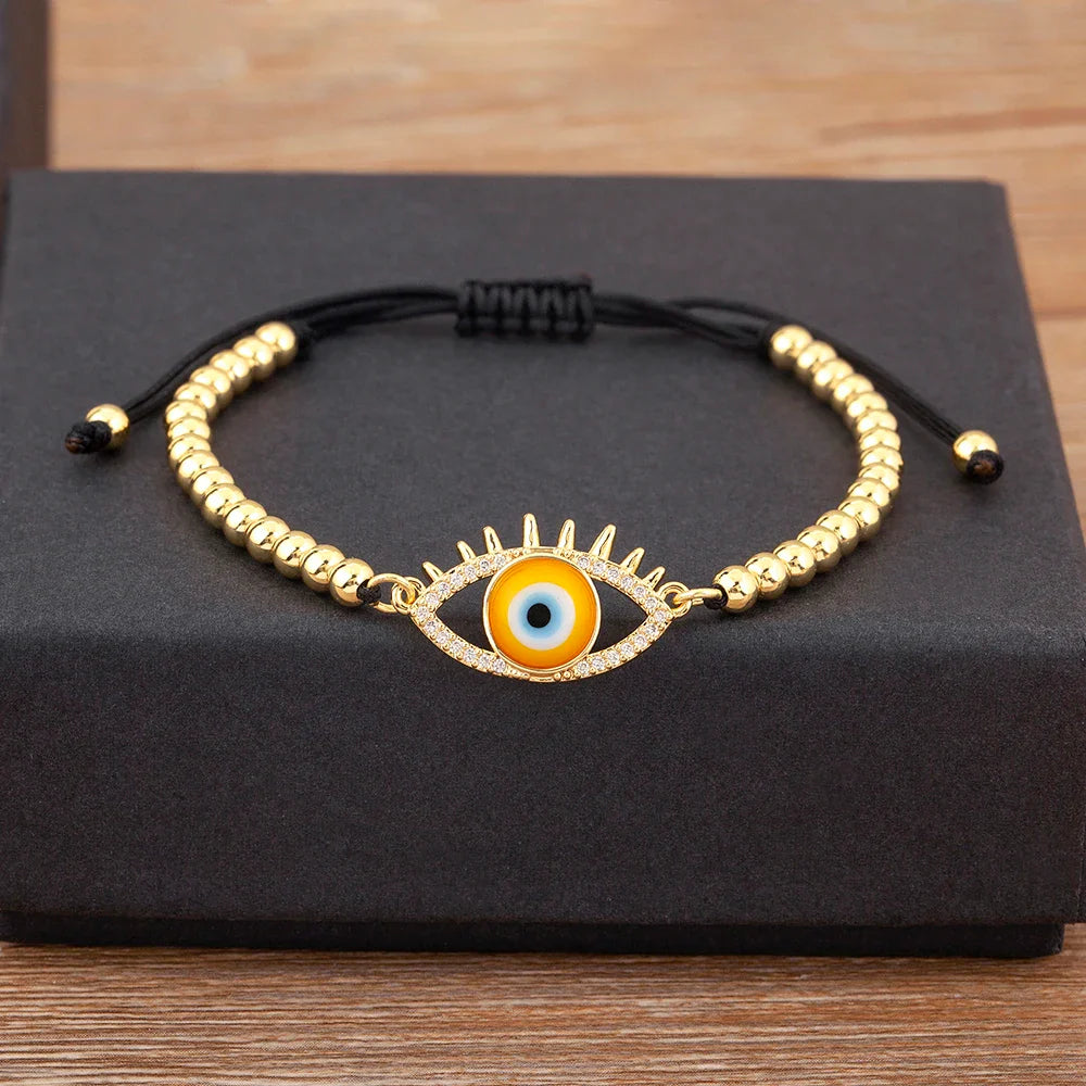Adjustable Evil Eye Bead Bracelet