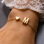 Heart Initial Bracelet