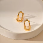 18k Textured French Earrings