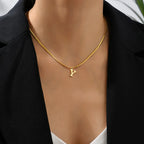 Snake Chain Initial Necklace