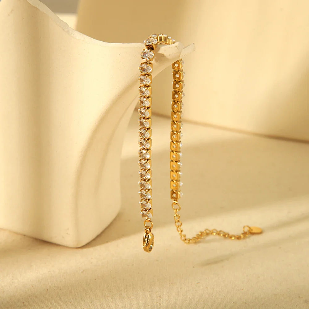 18k Geometric Crystal Bracelet