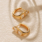 18k Crystal Bar Earrings