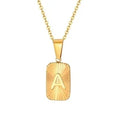 18k Square Ray Initial Necklace