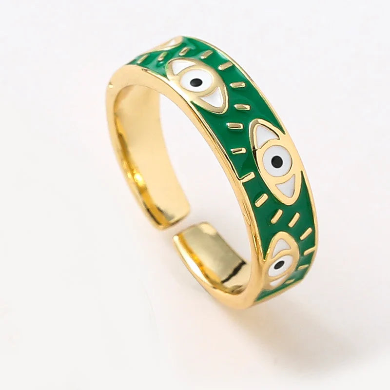 Adjustable Evil Eye Rings