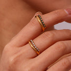 18k Dual Layer Paved Ring
