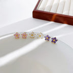 Dainty Crystal Flower Earrings