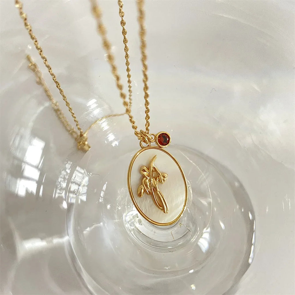 Birth Flower & Stone Necklace