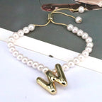 Pearl Balloon Initial Bracelets