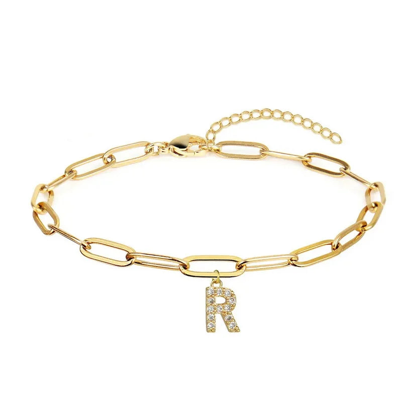 Paperclip Initial Bracelet