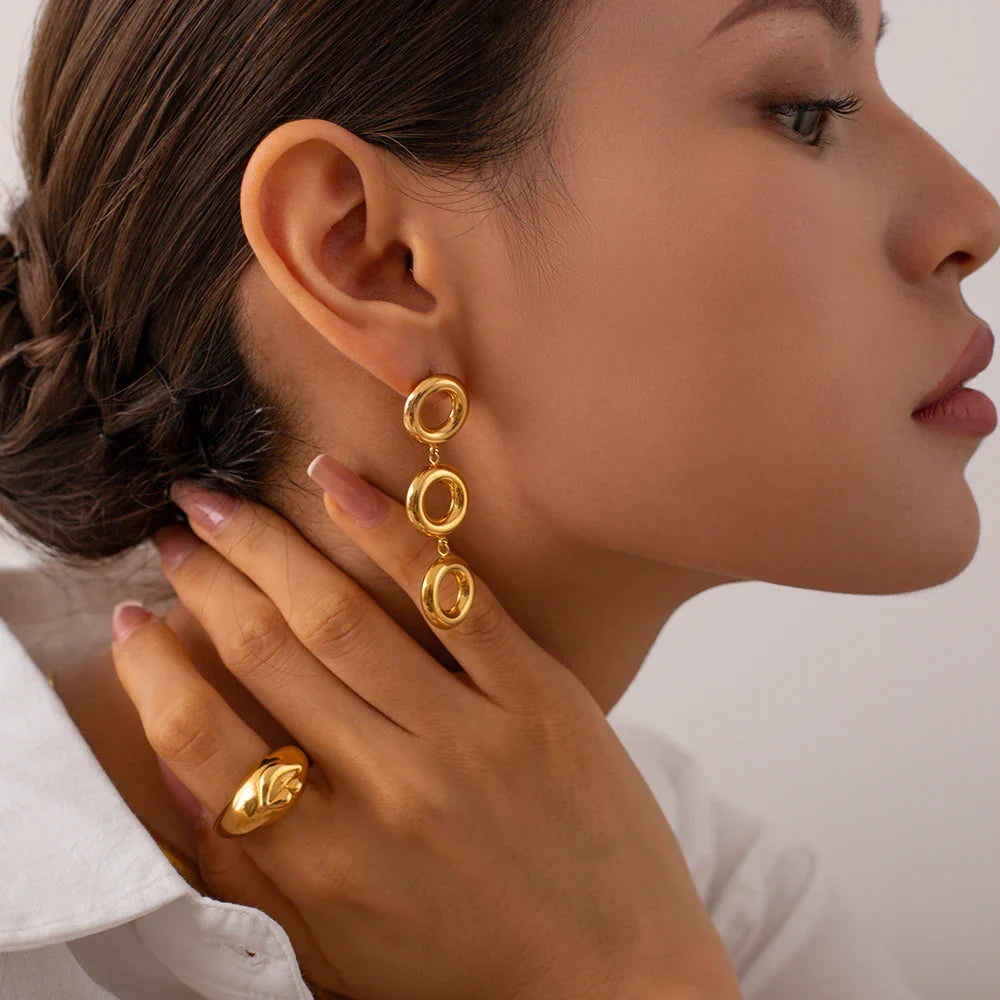 18k Circle Hoops Jewelry Set