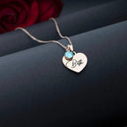 Custom Heart Birthstone Name Necklace