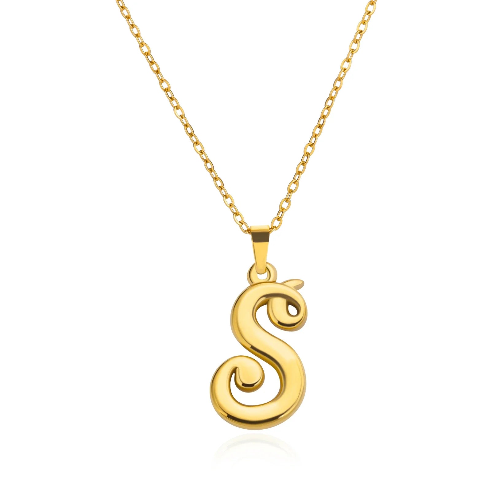 18k Cursive Initial Necklace