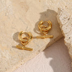 Minimal T-Bar Necklace Earring Set