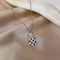 Checkerboard Lock Necklace