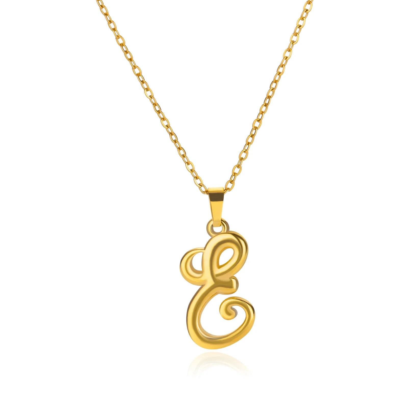 18k Cursive Initial Necklace