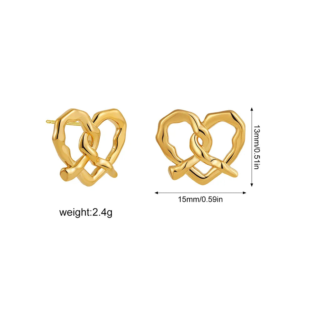 Pretzel Heart Earrings