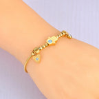 Evil Eye Cable Charm Bracelet