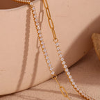18k Paperclip Crystal Jewelry Set