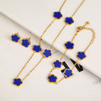 Dainty Clover Bracelet Necklace Set