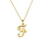 18k Cursive Initial Necklace