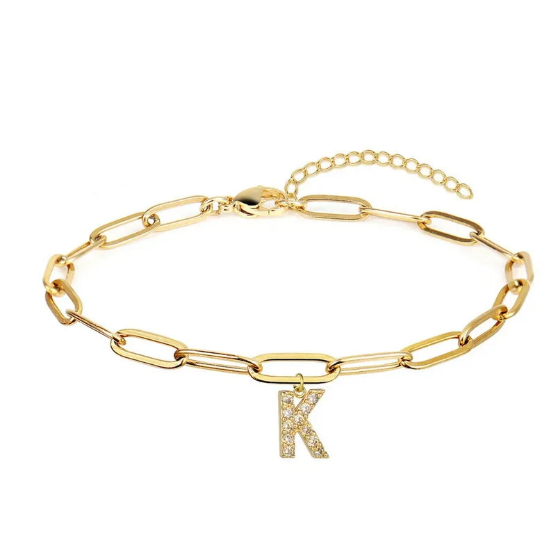 Paperclip Initial Bracelet
