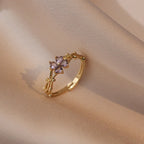Violet Clover Ring