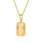 18k Square Ray Initial Necklace