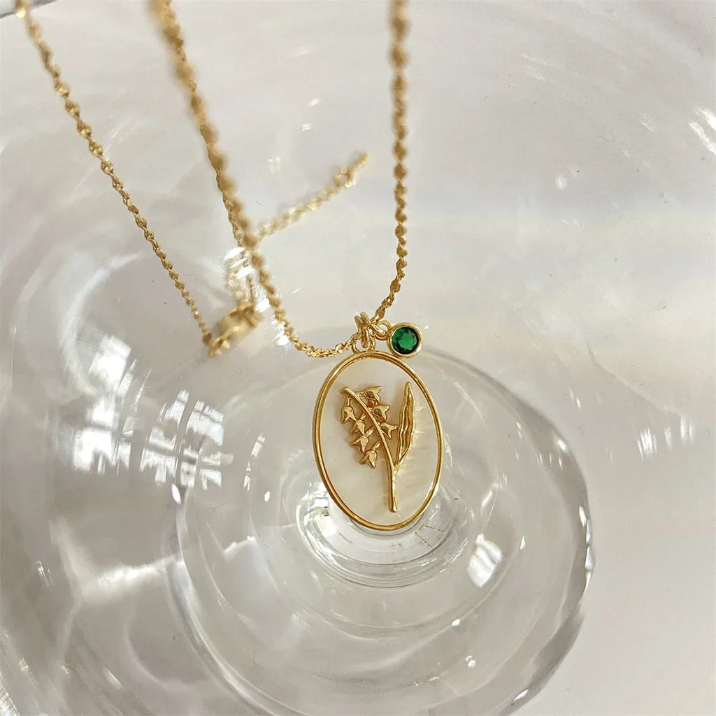 Birth Flower & Stone Necklace