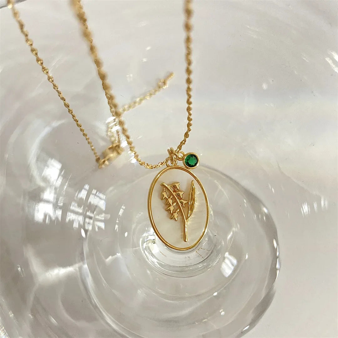 Birth Flower & Stone Necklace