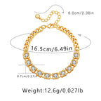 18k Square Gem Cuban Bracelet