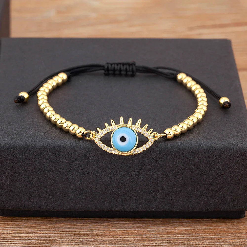 Adjustable Evil Eye Bead Bracelet