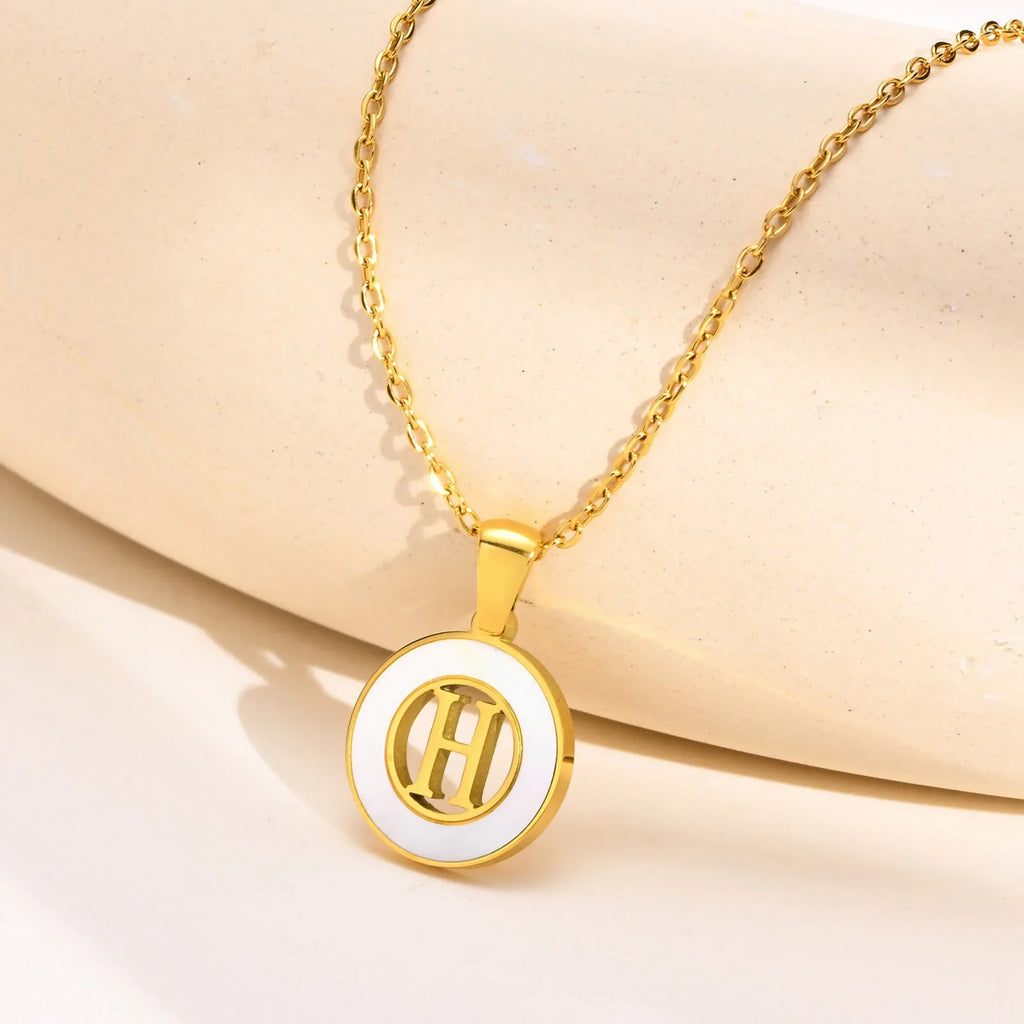 Coin Initial Necklace