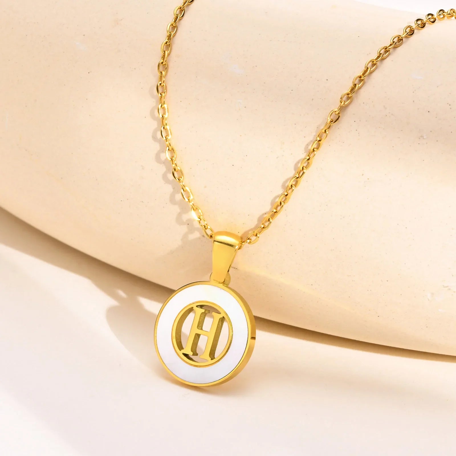 Coin Initial Necklace