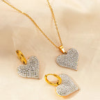Crystal Heart Necklace & Earrings