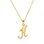 18k Cursive Initial Necklace