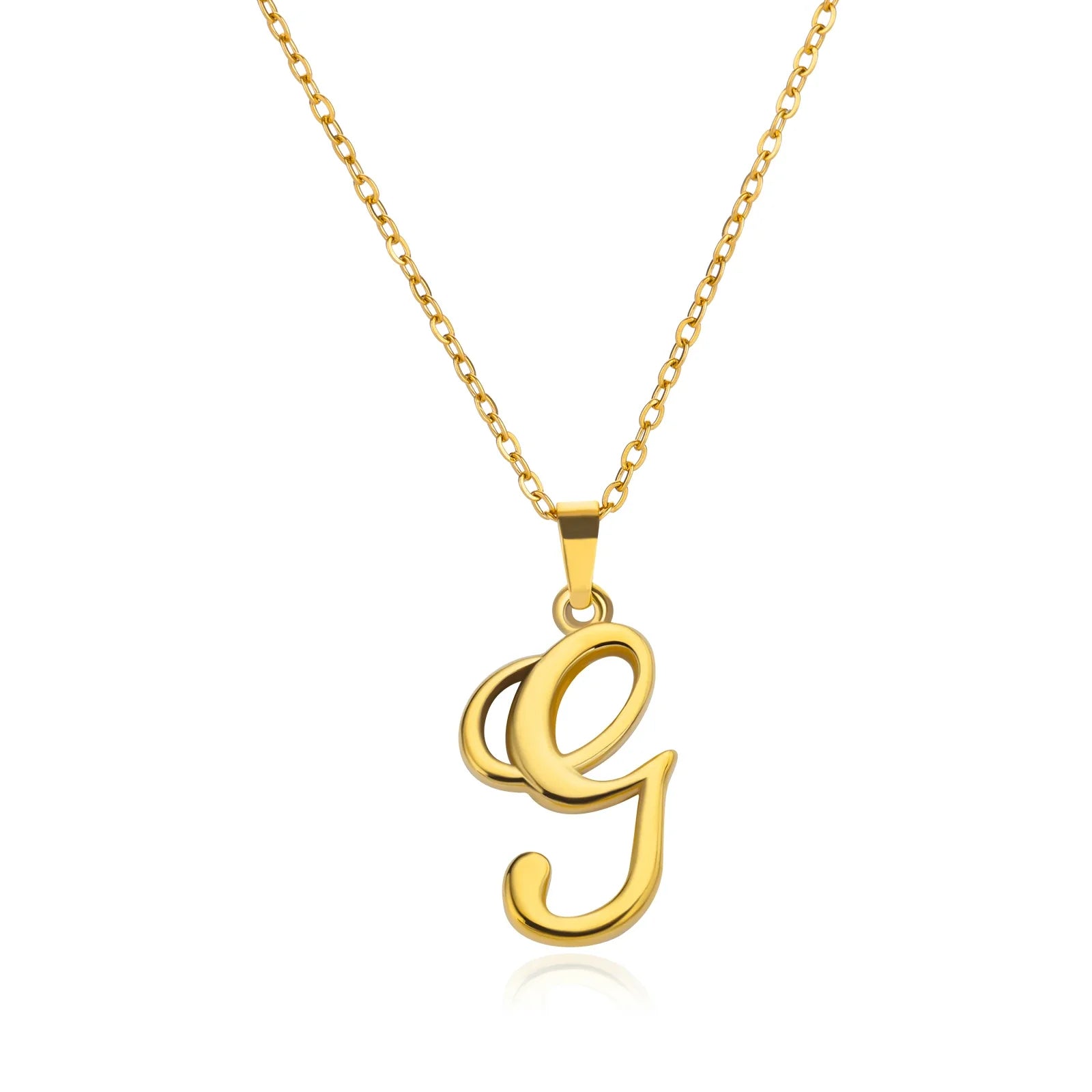 18k Cursive Initial Necklace