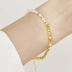 Geometric Pearl Bead Bracelet