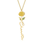 Birth Flower Name Necklace