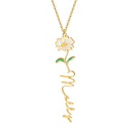 Birth Flower Name Necklace