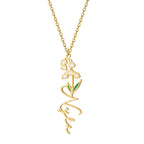 Birth Flower Name Necklace