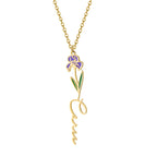 Birth Flower Name Necklace