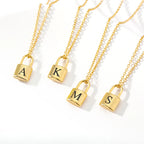 18k Love Lock Initial Necklace