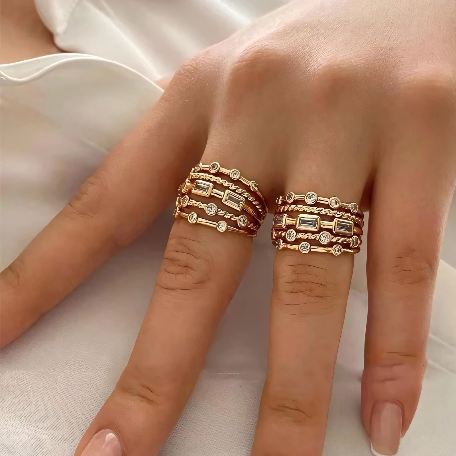 18k Inlaid Stone Ring